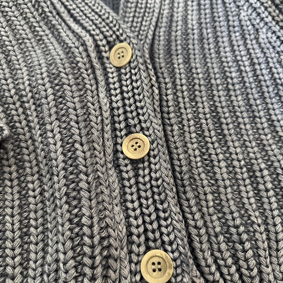 Free People Sweet Nothings Cropped 100% Cotton Cardigan Navy Blue - Size S - Picture 8 of 9